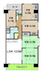 アーネスト能茶山 5LDKの間取図画像