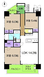 ロイヤルガーデン上町 3LDKの間取図画像