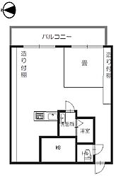 ロータリー本町 1DKの間取図画像