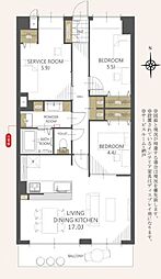 サントノーレ石手 3SLDKの間取図画像
