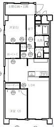 道後姫塚ハイツ 2LDKの間取図画像