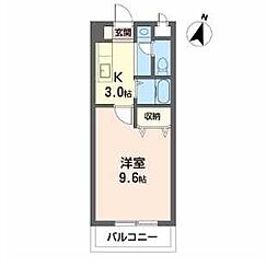 エストゥディオKATO 1Kの間取図画像