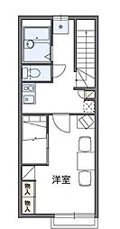 レオパレスパルTKパート2 1Kの間取図画像