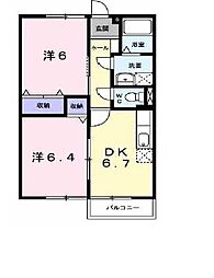 広瀬ガーデンハイツ 2DKの間取図画像
