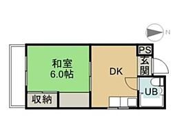 アマービレ 1DKの間取図画像
