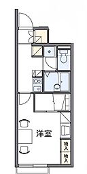 レオパレス垣生 1Kの間取図画像
