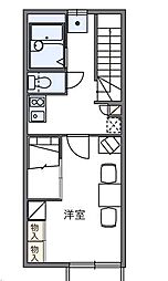レオパレストレーゾール 1Kの間取図画像