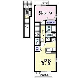 アクア・サイド・ヴィオラB 1LDKの間取図画像