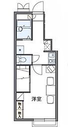 レオパレスパルTKパート2 1Kの間取図画像