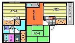 プランドール沢津 3DKの間取図画像