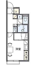 レオパレスセジュール2 1Kの間取図画像