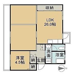 アーバンコート山根 1LDKの間取図画像