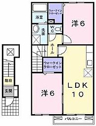 グランすずかぜの丘A 2LDKの間取図画像