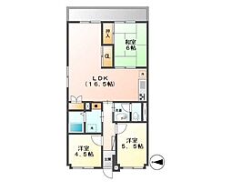 アサヒパレス庄内 3LDKの間取図画像