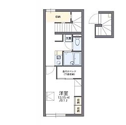 レオパレス森蔵 1Kの間取図画像