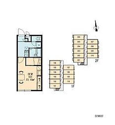 レオパレスコスモ 1階1Kの間取り