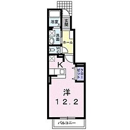サンリット・ウエスト1 1Kの間取図画像