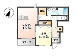 グランディール 1LDKの間取図画像