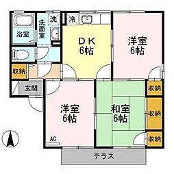 セゾン・ヴェールA 3DKの間取図画像