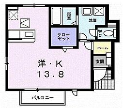 ブリアント・ベル 1Kの間取図画像
