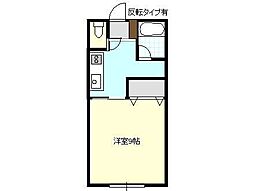 ソレイユ清水 1Kの間取図画像