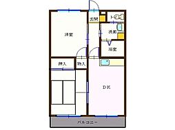 アーバンライフシャローム 2DKの間取図画像