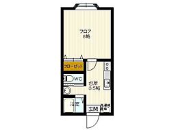 緑夢IV 1階1Kの間取り