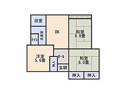 パルテ後藤2号棟 3DKの間取図画像