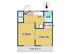 サクラコーポ 2Kの間取図画像