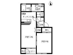 エクセルシア 2Kの間取図画像