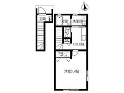 アルトスクB 1Kの間取図画像
