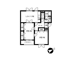 コート・フィオーレC 2LDKの間取図画像