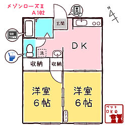 間取図画像 2DK