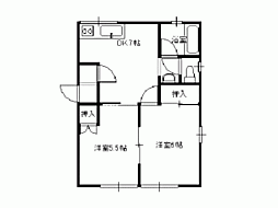 シティハイムアバンテ 2DKの間取図画像