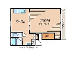 サンライズ銀杏 1DKの間取図画像