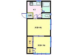 ソードコーポ 2Kの間取図画像