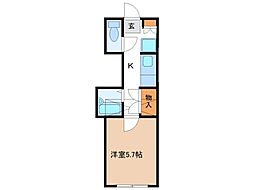 モンシュシュ 1Kの間取図画像