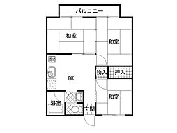 クリーンハイツA 3DKの間取図画像
