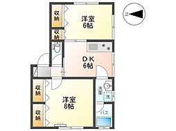 コーポNOA 2DKの間取図画像