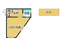 CASA・LIEN 1Kの間取図画像