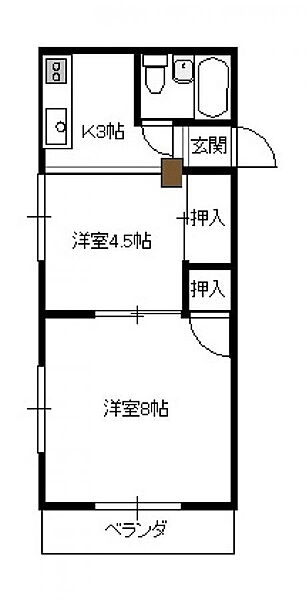 堀川ハイツ（2K） 106号｜宮崎県宮崎市堀川町(賃貸マンション2K・1階・31.46㎡)の写真 その2