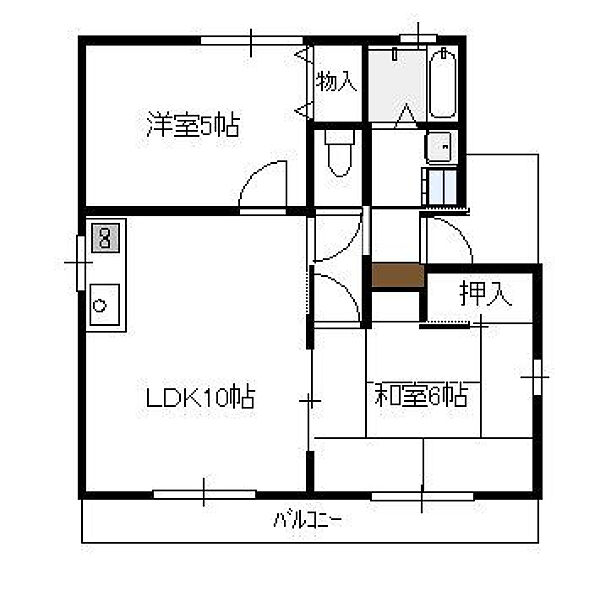 ルミナス A201号｜宮崎県宮崎市恒久５丁目(賃貸アパート2LDK・2階・54.00㎡)の写真 その2