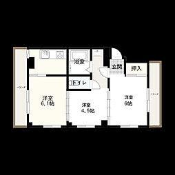 サンライズビル 3DKの間取図画像