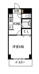 EASTTACHIBANA 1Kの間取図画像