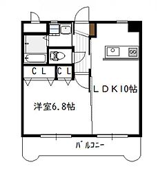サンブライト 4階1LDKの間取り