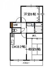 ジェネシス大島（2DK） 1階2DKの間取り