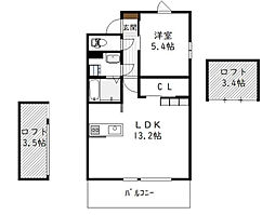 アルテマイスターカサミラ（1LDKロフト2室） 3階1SLDKの間取り