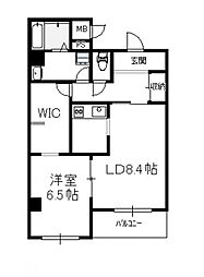 KoOlinaShiomi 1SLDKの間取図画像