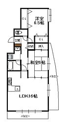 パークコート老松 2LDKの間取図画像