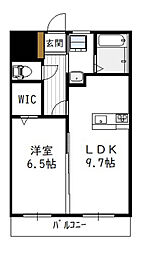 ラヴィドール 1LDKの間取図画像